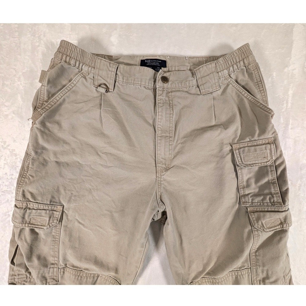 5.11 Tactical Series‎ Mens 36x32 Khaki Cargo Pants Cotton Ripstop Workwear READ - Picture 2 of 13